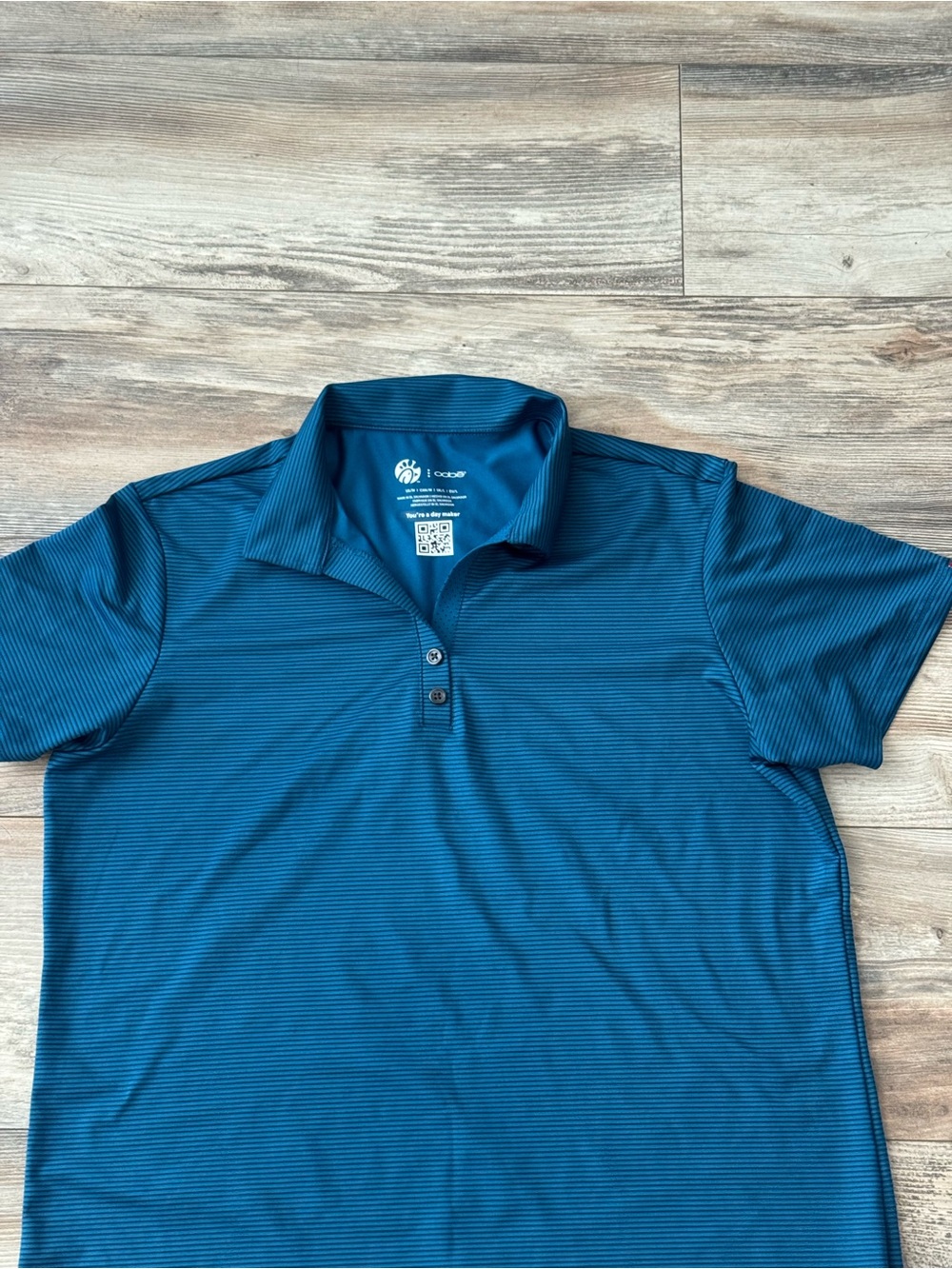 Chic-fil-a Employee Uniform Polo Short Women’s Medium Black/blue stripe